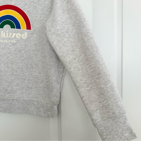 Madewell Sunkissed Beach Club Rainbow Lightweight Spring Sweatshirt - Light Grey - Picture 10 of 15